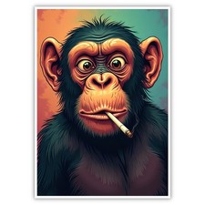 Affe Bild Humor A4 Kunstdruck