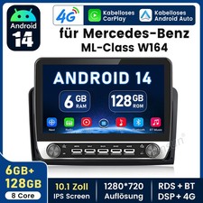 CARPLAY Für Mercedes Benz W164 GL320 ML350 X164 Autoradio Android 14.0 GPS 128GB