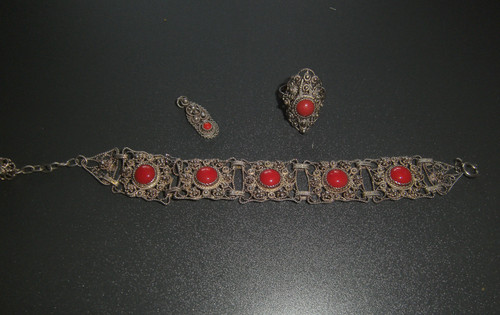 Filigran schmuck set silber - set,