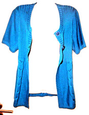 Halblange Damen Weste Gr.40/42 Fb. Petrol, Baumwolle/Polyacryl,selten getragen