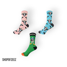 Lustige Kuh Socken – Bunte Bauernhof-Motive – Unisex – Tierliebe Geschenkidee