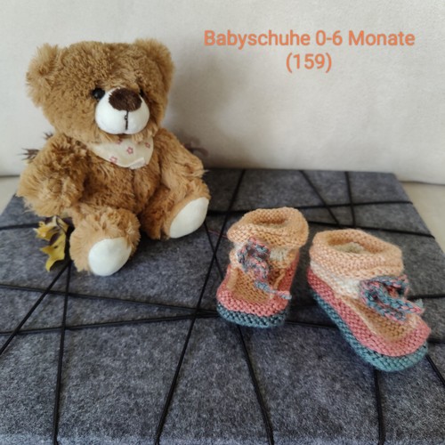 Babyschuhe handgestrickt 6 - babyschuhe, 0-6
