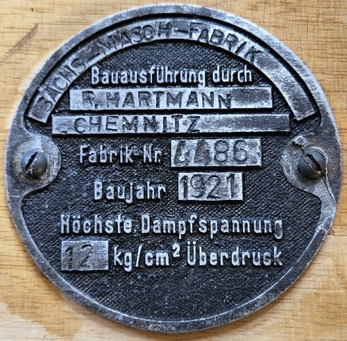 Kessel fabrikschild hartmann - fabrikschild,