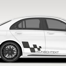 2x Seitendekor Auto Aufkleber Dekorstreifen Seitenstreifen Wunschtext  #1081