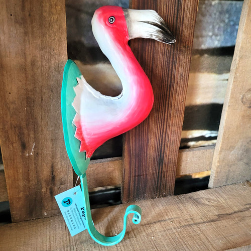 Metall haken vintage flamingo - haken,