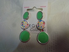 Hergo Collection Ohrstecker Länge ca. 6 cm  Modeschmuck Handarbneit NEU