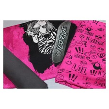 Stoffpaket Jersey - mit Bündchen - Skatergirl - Pink - SP -Maxi 25