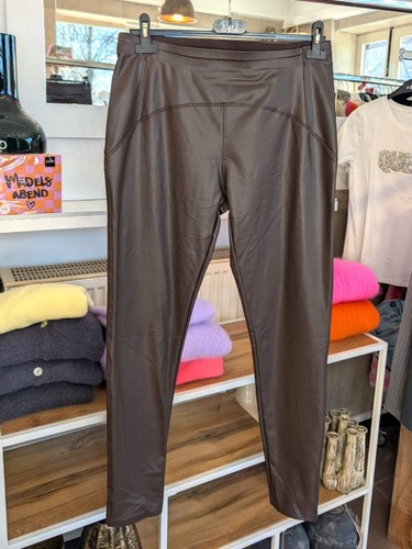 Kunstleder leggings braun rot - kunstleder,