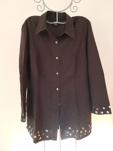 Bluse leinen schwarz - bluse,