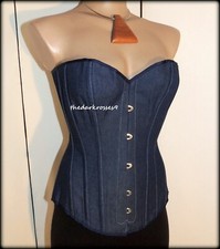 Vollbrust Korsett Bambola denim 36  Jeans Corsage vintage  Neu