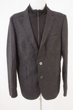 strellson Herren Sakko Jacket Gr. 106 Wolle Grau-Schwarz