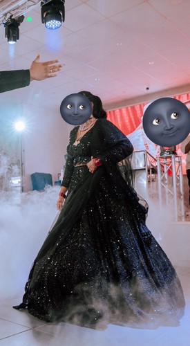 Schwarzes lehenga indisches - schwarzes,