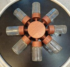 Digsmed Denmark Teak Design Gewürzrad Gewürzregal Holz Glas 