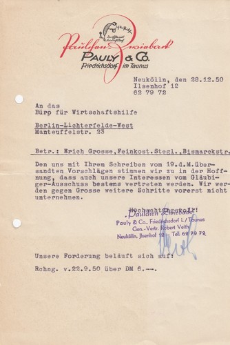 Neukölln brief 1950 pauly - 1950,,