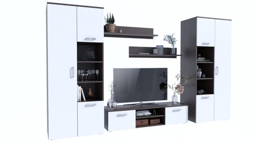 Wohnwand apollo wenge weiß - apollo, |