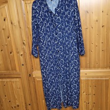 Marina Rinaldi Hemdblusenkleid in blau mit weißem graf. Muster, Gr. 48