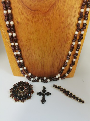 Granatschmuck set konvolut - granatschmuck-set-,