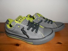 Original CONVERSE Chucks "Slip-In", grau/neongrün, Gr. 31, TOP! Originalkarton!