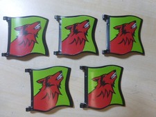 Playmobil aus 4440 - 5x Fahne Banner Aufkleber Wolf Ritter schwarz - TOP!