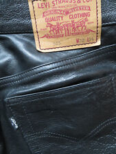 Levi's 505 Lederhose Leder Jeans Hose W 32 /L 32 Schwarz ! Echtes Leder ! KULT !