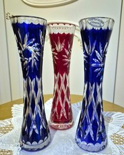 3 x Echt Bleikristall Vasen