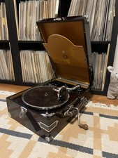 Telraphon Koffergrammophon Luxus Grammophon Doppelfeder Edelholzfurnier 1932