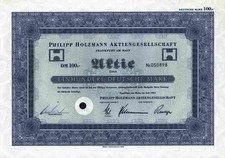 PHILIPP HOLZMANN Sprendlingen Frankfurt Hamburg 1964 Opernhaus 100 DM Stammaktie