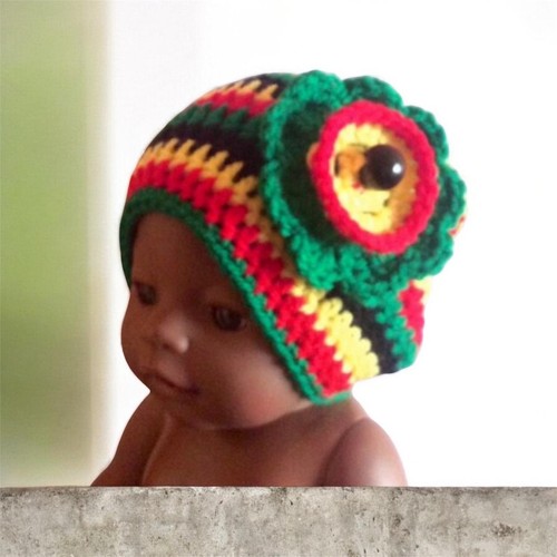 Retro gehäkelte baby beanie - retro,