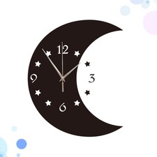  1PC Spiegel Wanduhr Mond und