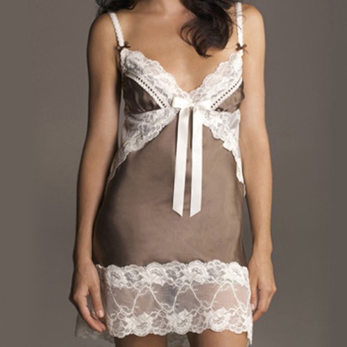Nachthemd seide charlotte - seide, grey