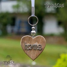 Fensterdeko Holz Herz mit schrift Home und Perlen band 15x70cm-2005394H