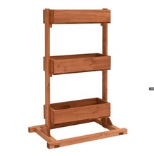 Pflanzkübel Hochbeet 52x30x78 cm Blumenkasten Tannenholz Wetterfest Garten Terra