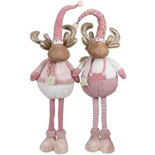 XL Elch Pärchen rosa Deko