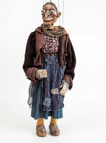 Czech folk art marionette hexe - marionette,