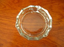 Glas Aschenbecher Ascher Ashtray Klarglas  11 Ø rund Rechteckrand älter