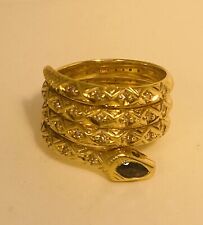 585 Gold Ring 14 K gedrehte Schlange mit Brillanten