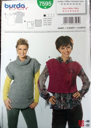 Burda easy 7595 shirt top - shirt,