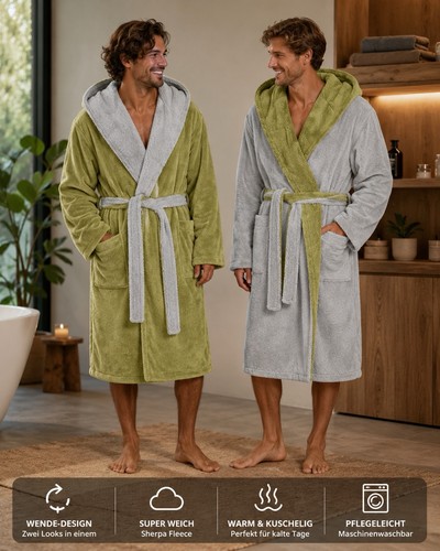 Herren bademantel sherpa - herren,