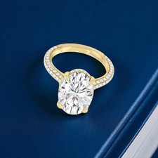 Ehering 18 K Gelbgold Diamant Ovalschliff 2,50 kt IGI-zertifiziert im Labor g...