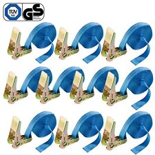 AREBOS 10x Spanngurte Zurrgurte mit Rasche Ratschenspanngurte 6 m, 800 kg, 25 mm