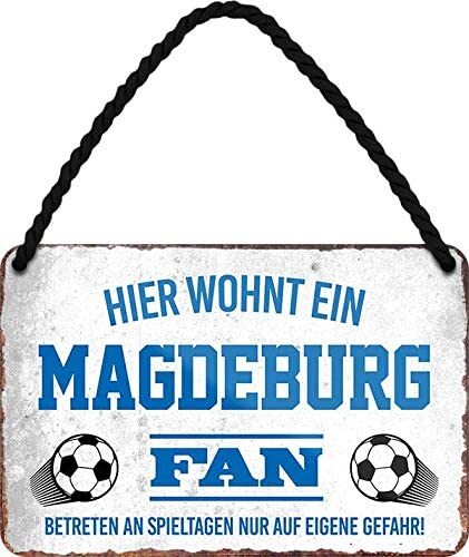 Blechschild fußball hier - fußball,