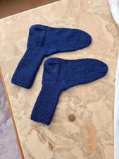 Handgestrickte Wollsocken Gr.40-41. Fußlänge bis 27cm.,75% Wolle,blau,6-fach 