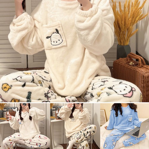 Schlafanzug damen lang fleece - schlafanzug,