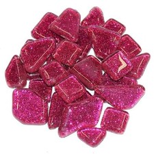 Glassteine Mosaik Soft rosa glitter polygonal