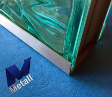 Einfassprofil Glasbaustein Edelstahl 1,0mm für 8cm und 10cm Länge bis 2.500mm