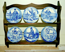 MASSTRICH-Sammelteller mit Regal aus Holz-aus Holland-gestempelt