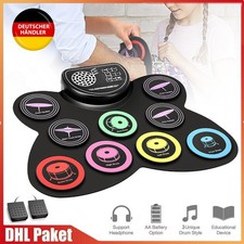 9 Pads Elektro Schlagzeug Set E-Drum Roll-Up-Trommel Elektronisch Schlagzeug DHL