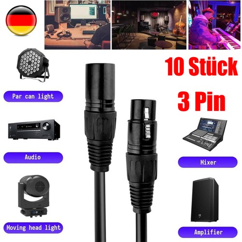 10x dmx kabel 3pin xlr - 10x,