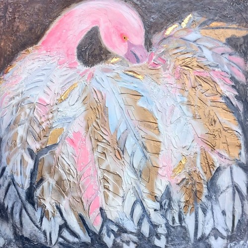Pink flamingo canvas art - flamingo,