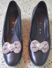 Schuhclips 1 Paar braune Schleifen mit Herz Trachtenschuhe Oktoberfest Wiesn 